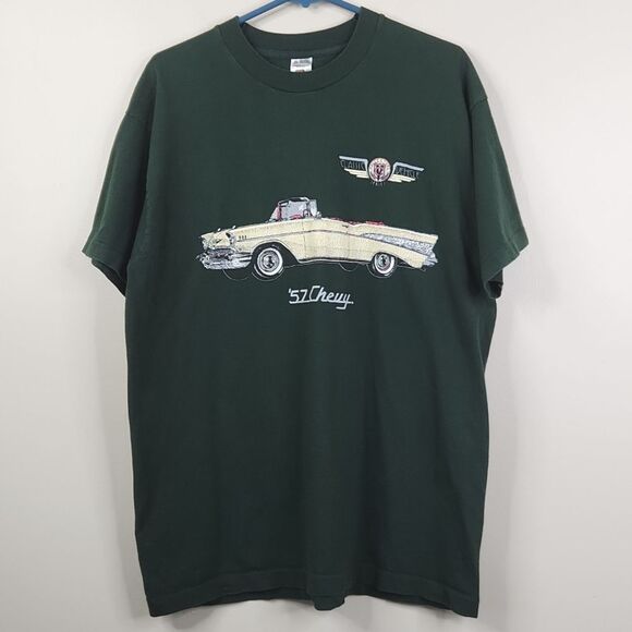 Vintage Fruit Of The Loom Assembled In Jamaica 57 Chevy Single Stitch SS Tee XL